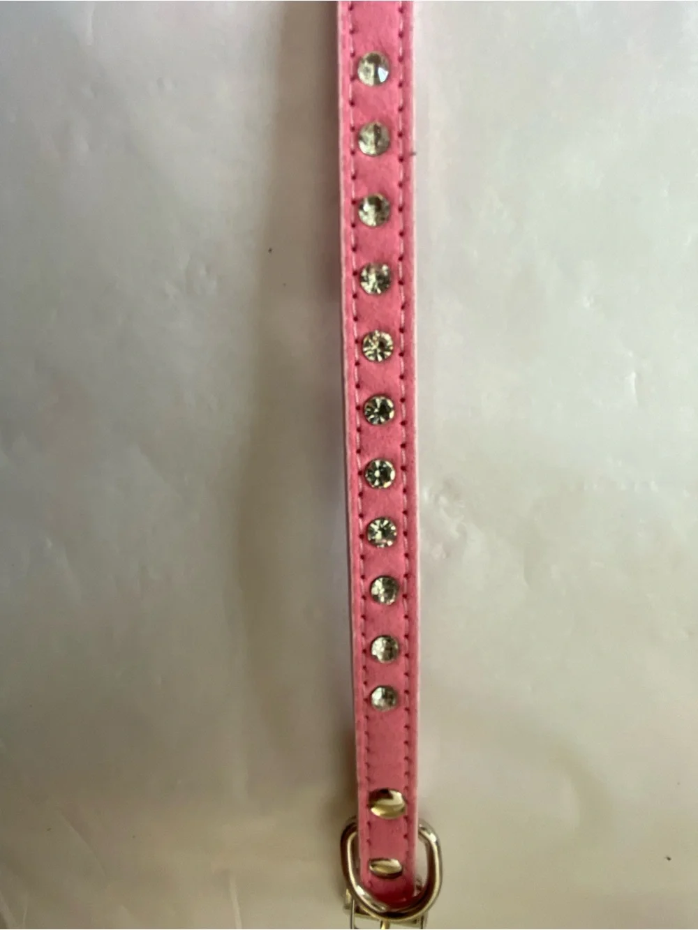 12” Rhinestone Dog  Collar in Light Pink - XS